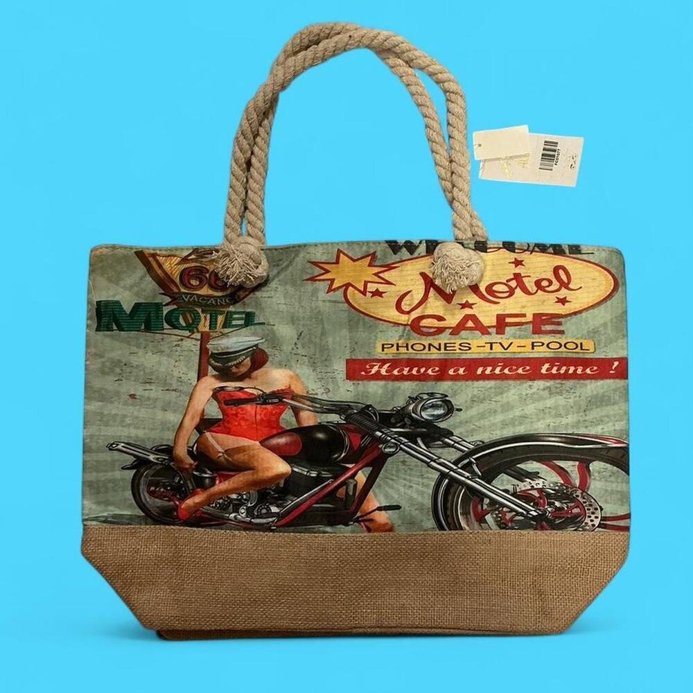 Nwt vintage inspired motel graphic tote